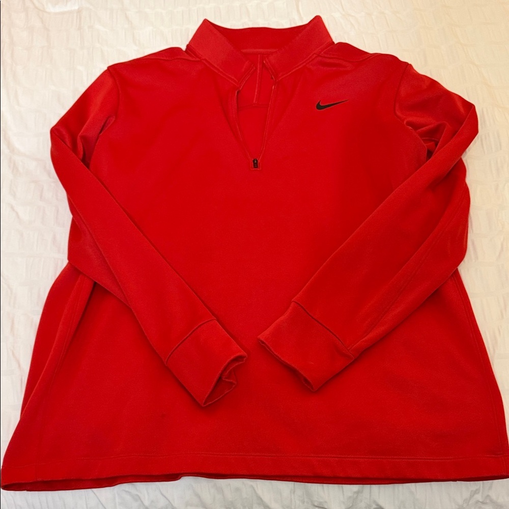 Nike Men's Red Zip-Up Sweater